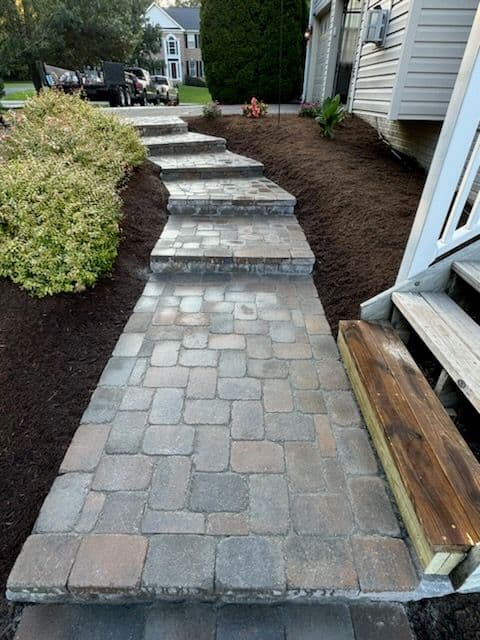 Gallery photos for Sleek Paver Walkway Enhances Style and Safety: Image #1